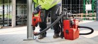 VC 4LX-22 T8 cordless L-Class dust extractor Compact and powerful cordless dust extractor with optional backpack for connection with power tools and jobsite clean ups (wet & dry), 8l (2 gallon) tank (Nuron battery) Applications 1