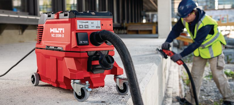 VC 20L-X L-Class dust extractor Powerful dust extractor for connection with power tools and jobsite clean ups (wet & dry), 15l tank Applications 1