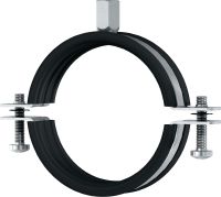 MP-PI HDG pipe clamp hot-dip galvanised (HDG) pipe clamp with sound insulation for economical light/medium-duty applications