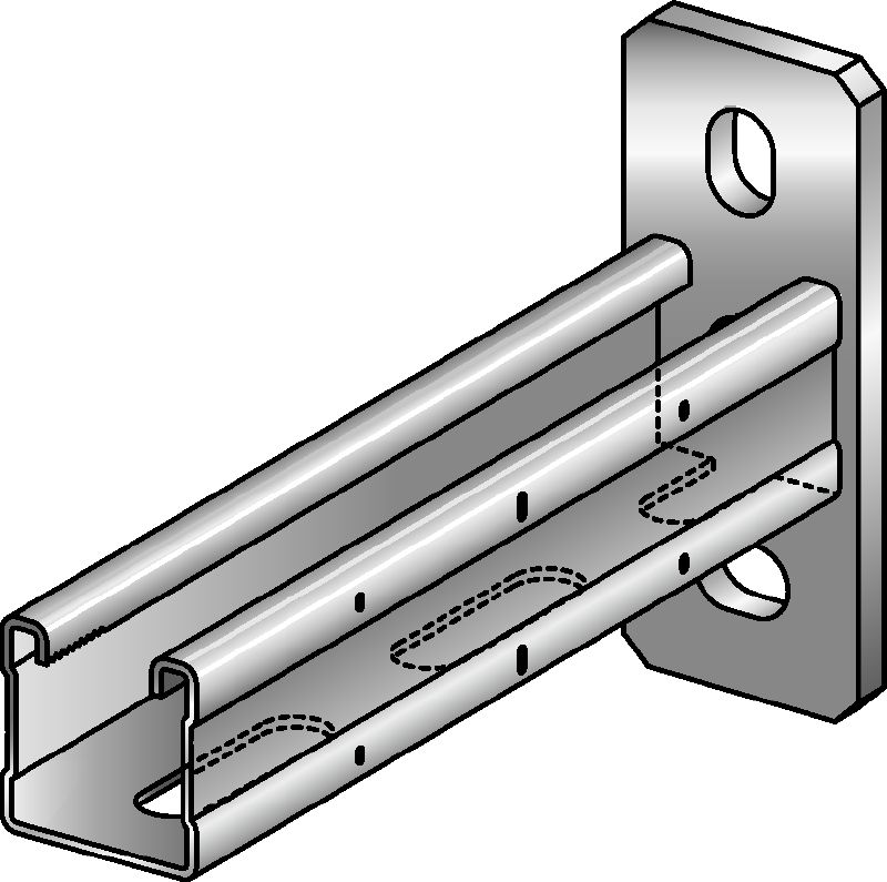 MQK-41-R bracket Stainless steel (A4) C-Channel bracket for medium-duty applications