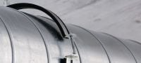 MV-PI Ventilation pipe clamp Galvanised ventilation pipe clamp with sound insulation for high productivity in spiral duct applications Applications 2
