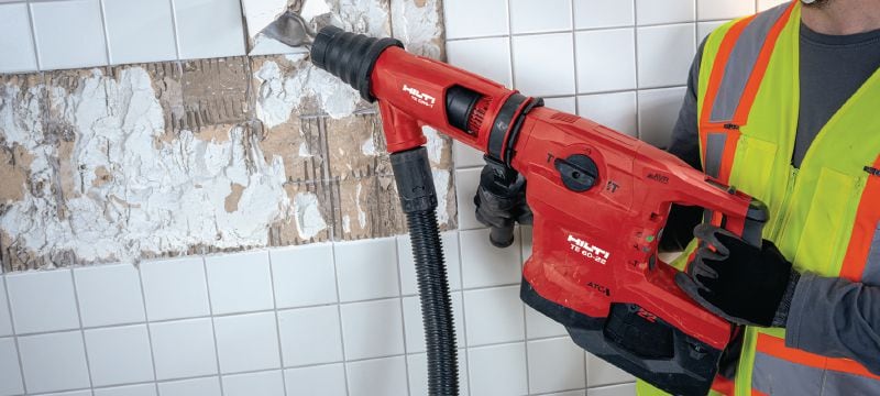 TE 60-22 Cordless rotary hammer Powerful and cordless SDS Max (TE-Y) rotary hammer with Active Vibration Reduction and Active Torque Control for heavy-duty concrete drilling and chiseling (Nuron) Applications 1