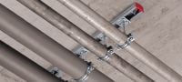 MP-H Quick-close light-duty pipe clamp Galvanised pipe clamp with quick closure for high productivity in light-duty applications Applications 1