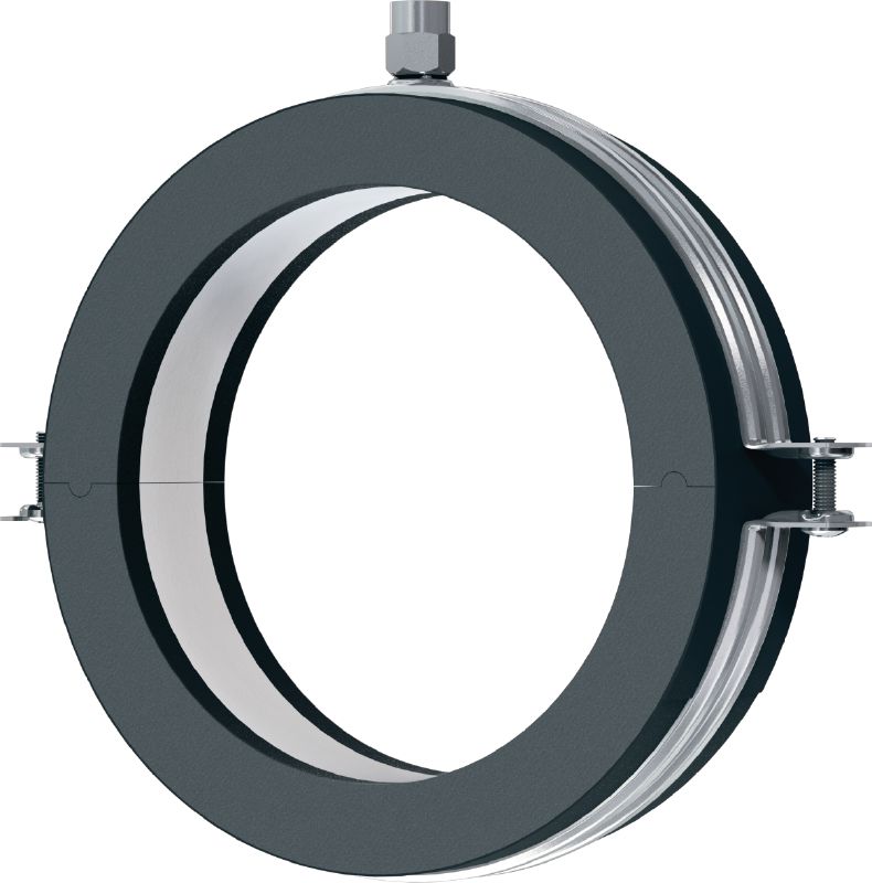 MRP-RPC Quick-close refrigeration pipe clamp Galvanised pipe clamp for high productivity in refrigeration and cold water applications with an insulation thickness of 19 mm