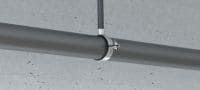 MP-MXI heavy-duty pipe clamp Galvanised pipe clamp with sound insulation for extra heavy-duty applications Applications 2