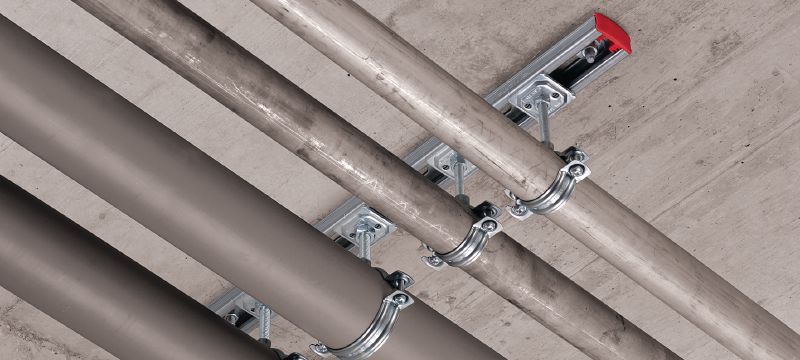 MP-H Quick-close light-duty pipe clamp Galvanised pipe clamp with quick closure for high productivity in light-duty applications Applications 1