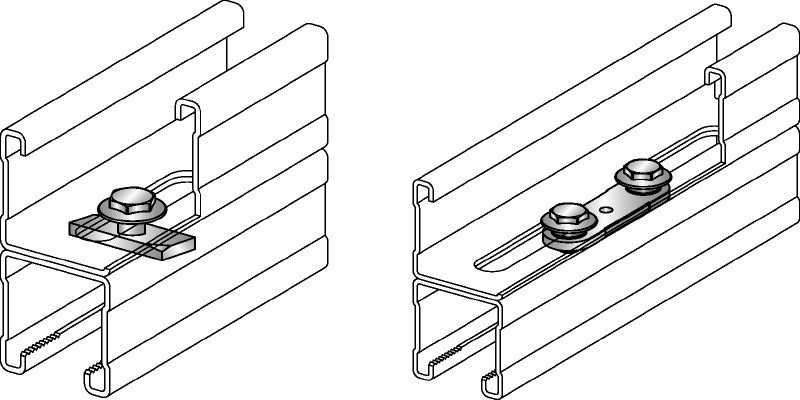 MQZ Galvanised channel tie to create double channels