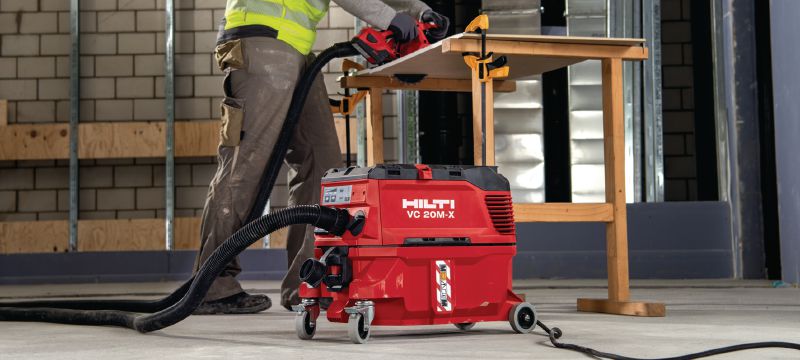 VC 20L-X L-Class dust extractor Powerful dust extractor for connection with power tools and jobsite clean ups (wet & dry), 15l tank Applications 1