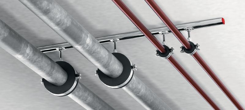 MRP-RPC Quick-close refrigeration pipe clamp Galvanised pipe clamp for high productivity in refrigeration and cold water applications with an insulation thickness of 19 mm Applications 1