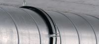 MV-PI Ventilation pipe clamp Galvanised ventilation pipe clamp with sound insulation for high productivity in spiral duct applications Applications 1
