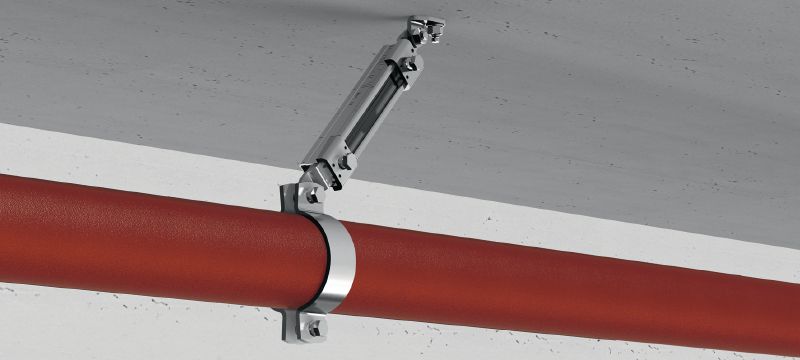 MQS-SP Pipe clamp Galvanised pre-assembled pipe clamps with FM approval for seismic bracing of fire sprinkler pipes Applications 1