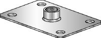 MGM 4 Fixed point base plate Premium galvanised 4-hole base plate for light-duty fixed point applications (imperial)