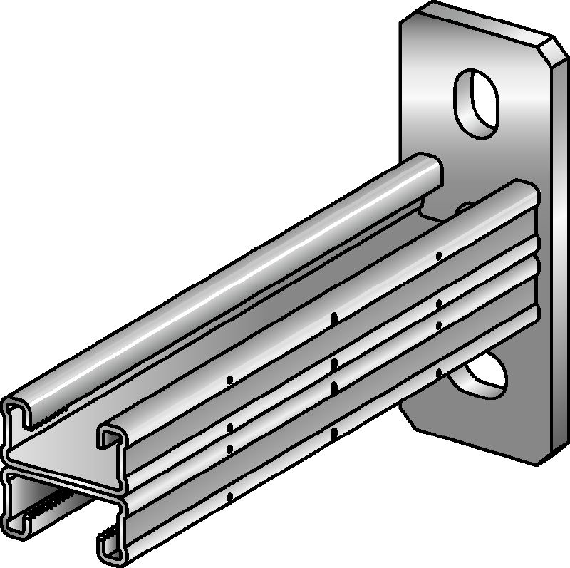 MQK-21 D-R bracket Stainless steel (A4) C-Channel double-bracket for medium-duty applications