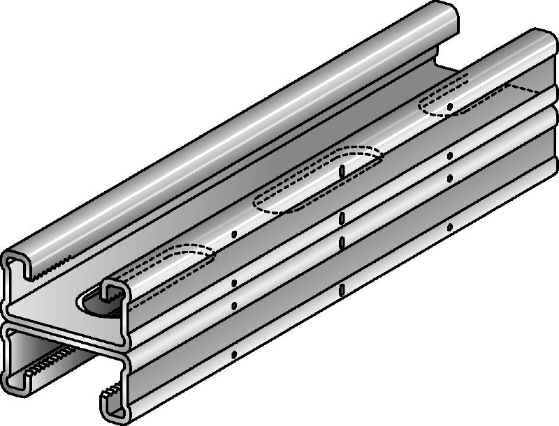 MQ-21 D-R C-Channel profile Stainless steel (A4) double C-Channel profile for medium-duty applications